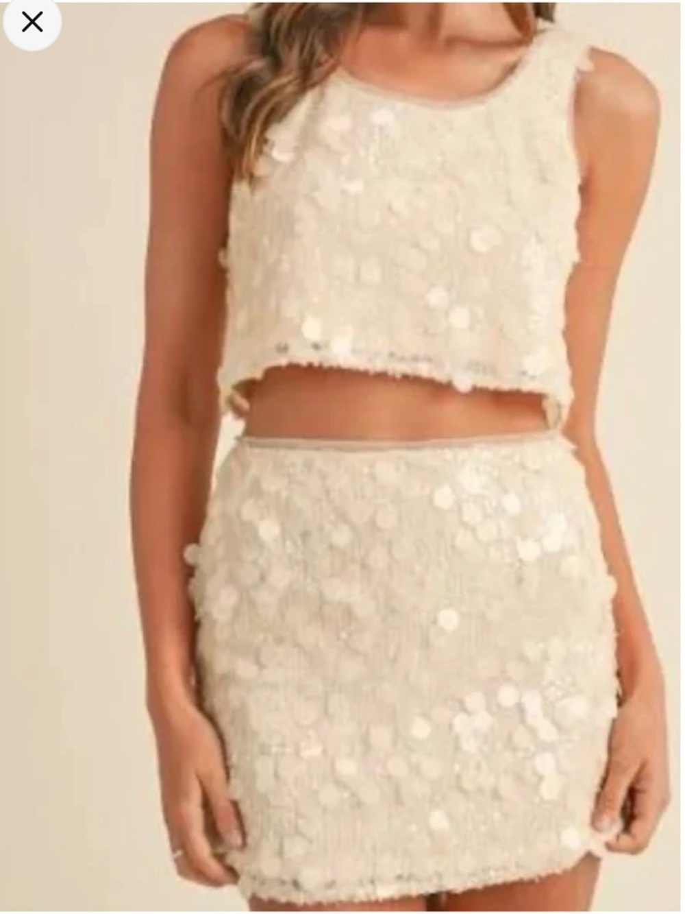 🔥🔥Mable White Sequin tank and mini skirt set - Picture 14 of 16